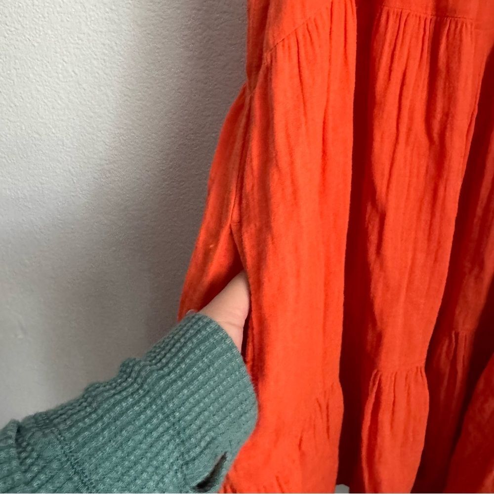Xirena Pyper Red Orange Tiered Mini Dress - Picture 2 of 8